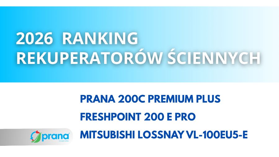 Ranking rekuperatorów ściennych 2026 — PRANA 200C, Freshpoint, Mitsubishi Lossnay