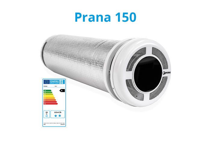 Rekuperator PRANA 150 w przekroju